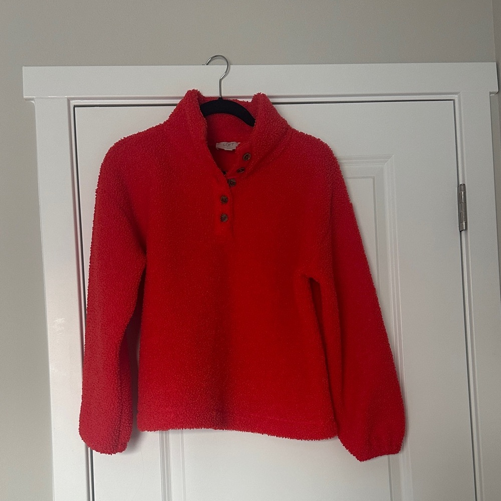 LOFT Red Cowl Neck Sweater